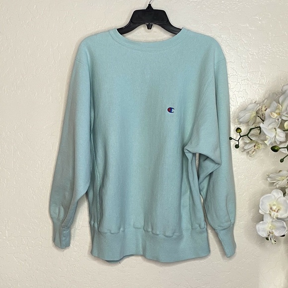 Baby Blue Champion Reverse Weave Crewneck VTG L - Picture 3 of 7